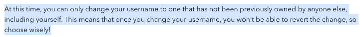Snapchat's official document on changing usernames provided by Shubham Davey on Techbydavey.com