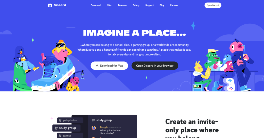 Shubham Davey from Techbydavey shares homepage of discord homepage