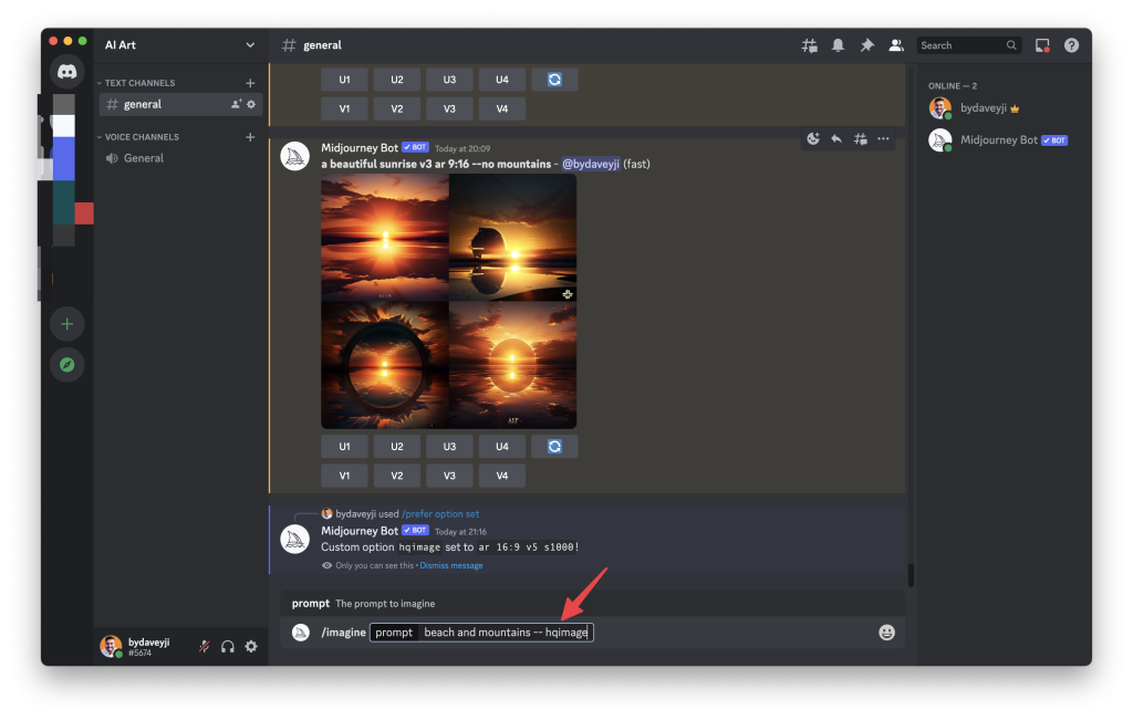 Shubham Davey from Techbydavey shows how to use the shortcut created for 'prefer option set' parameter of midjourney AI.