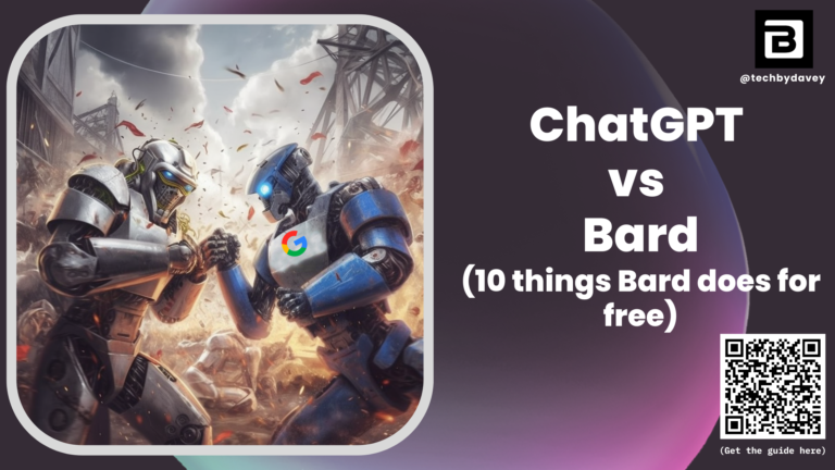 A featured image on Techbydavey on Google Bard vs ChatGPT. 10 things that Bard does for free.